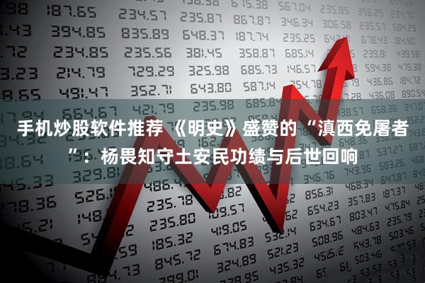 手机炒股软件推荐 《明史》盛赞的 “滇西免屠者”：杨畏知守土安民功绩与后世回响